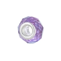 Faceted purple resin bead with silver metal core for European style charm bracelets - Style 15 (Purple)