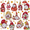 5D DIY Diamond Painting Keychain Set with 12 Autumn Gnomes and Acrylic Pumpkins - YS-1 Autumn Thanksgiving Gnomes (12Pcs)