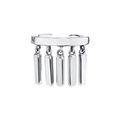 Boucle d'oreille argentée minimaliste avec cinq pendentifs rectangulaires suspendus - Argent (Unique)