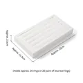 White faux leather jewelry display tray with 5 slots for 20 rings or earrings 22x11.5cm - Spring-Strip Ring Tray (White)