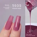 Vernis à ongles gel végétal rouge violet profond Y035 avec finis mat et brillant - Y-035 Rouge Pourpre Condensé
