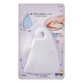 White silicone scraper spatula KM 1325 with hanging hole in retail packaging - White Silicone Short Style