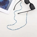Chaîne de lunettes en perles bleues avec fermoirs dorés et connecteurs en caoutchouc - Mélange Dégradé Bleu (S-001)