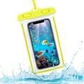 Waterproof phone pouch in yellow finish with secure locking clips for underwater photography - Fluorescent Style / Yellow