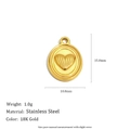 18K vergoldeter Edelstahl-Herzanhänger für die Schmuckherstellung DIY-Zubehör - Ovaler Herz-Anhänger - Gold