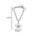 Silver G23 titanium bow chain piercing with crystal flower pendant in 1.97cm length - Flower / Silver
