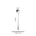 Matte hammered stainless steel long handle spoon, 19.5cm length for coffee and dessert - Long Handle Spoon