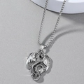 Vintage zilveren vliegende draak hanger ketting in punk hip hop stijl voor heren - Zilver