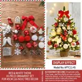 Set de 18 adornos navideños rojo y blanco para decoración de árboles de 45 cm - Adecuado para árbol de 45cm / Rojo & Blanco