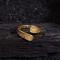 Bracelet jonc ouvert vintage doré avec relief floral complexe et gravures antiques - JZ0216 Bague en Or