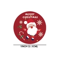 Dettaglio dell'adesivo natalizio da 1 pollice con Babbo Natale e testo Merry Christmas - 2,5 cm (1 pollice)