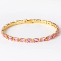 Bracciale dorato stile vintage con pietre di zircone rosa rettangolari - Zircone Rosa Oro