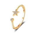 Verstellbarer vergoldeter Sternring mit funkelnden Zirkonia-Steinen für Damen - KC Gold
