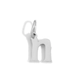 Polished silver-tone lowercase letter h pendant made of stainless steel jewelry - Lowercase n - Steel Color