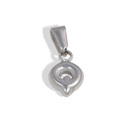 DIY bubble letter Q pendant in polished silver stainless steel for necklaces - Q-Steel