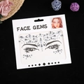 Face Gems kit with clear geometric crystals and rhinestones for festival makeup decoration - White