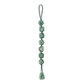 Handmade green crystal stone hanging ornament with woven mesh and decorative tassel - Green Aventurine
