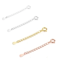 S925 sterling silver extension chain with spring clasp and heart drop in multiple colors - 3CM Waterdrop Extension Chain + Spring Clasp