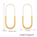 Pendientes minimalistas de acero de titanio chapado en oro con forma de clip en U - Dorado