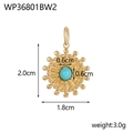 Guía de tallas del colgante de sol dorado con piedra azul de 0,6 cm y peso de 3,0g - Oro Azul Turquesa