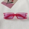 Occhiali da sole rettangolari trasparenti rosa in stile jelly alla moda per donna - Montatura Rettangolare Stretta / Rosso Fiore di Lenticchia
