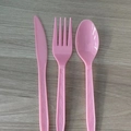 Juego de cubiertos de plástico rosa para fiestas de ballet con cuchillo tenedor y cuchara - Tenedor Rosa