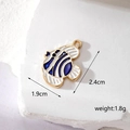 Detailed size view of blue striped tropical fish alloy pendant 2.4cm by 1.9cm - Blue White Striped Fish