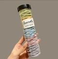 Colorful seamless threaded hair ties in a clear jar, mixed pastel tones elastic bands - Morandi Colors 100Pcs (Bottled)