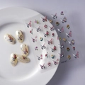 Pegatinas de mariposa 3D coloridas para manicura DIY con diseños florales vivos - Estilo Mariposa Floral Pintado a Mano (FEB-487)