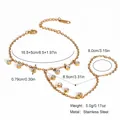 Détail du fermoir mousqueton en acier inoxydable doré et de sa chaîne de réglage réglable - Style Pendentif en Strass Rond (YYB025018)
