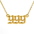 Golden 999 bubble number pendant necklace in stainless steel with gothic style finish - 999 / 18K Gold