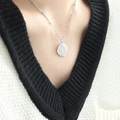 French relief portrait necklace in silver finish with minimalist art pendant - 40+5cm / Silver Necklace