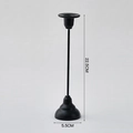 Minimalist matte black iron candlestick holder with 22.5cm height for romantic decor - Large Version / Black