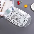 Vintage metal serving tray with cottage landscape print measuring 25.1x16.4x3.2cm - Homeland Style