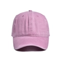 Classic plain pink-purple washed cotton baseball cap with six-panel structure for sun protection - 56-60cm (Adjustable) / Pink