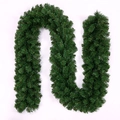 Guirnalda de Navidad artificial de pino verde oscuro de 2,7 m para decoración festiva - Guirnalda Verde Desnuda de Navidad de 2.7m