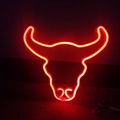 Bulle Kopf Neon Wandleuchte in hellrot leuchtend für Schlafzimmer und Party Deko - Rot