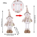 Muñeco de nieve navideño telescópico ajustable con gorro de punto y bordado de copos de nieve - H1-5 Muñeco de Nieve con Gorro Puntiagudo
