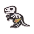 Cartoon dinosaur skeleton enamel pin with fire pattern in black and white finish - Dinosaur Skeleton (XZ8261)