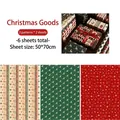 Christmas kraft wrapping paper set with 6 sheets of reindeer and tree patterns - Christmas Goodies Style / 50x70cm (6-Sheet Set)