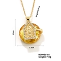 Specifiche dettagliate della collana con ciondolo a ritratto e cristalli gialli - Stile Cristallo Giallo Trasparente (N00921-58)