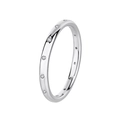 Elegant S925 silver rose gold ring set with sparkling zircon stones in a sleek design - US 7 / White Gold