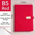 B5 Red PU Leather Notebook with Secure Buckle and 100 Sheets 80g Daolin Paper - B5 (With Buckle / 100 Sheets) / Red