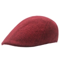 Berretto piatto rosso scuro classico con trama tessuta vintage e design strutturato - 58cm / Rosso