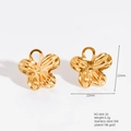 18K gold plated flower-shaped stainless steel earrings in a 22mm x 22mm size finish - E664-26(Flower Pendant)