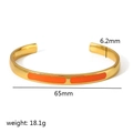 Details zu 6,2 mm Breite und 65 mm Durchmesser des gold-orangefarbenen Emaille-Armreifs - Orangefarbener Mode-Emaille-Stil (TB7042-OR)