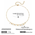 Goldene Sternanhänger-Halskette aus Edelstahl mit detaillierten Maßen und Produktdaten - Goldstern Charm Stil (JDN0204030)