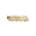 Barrette à cheveux courbée en alliage doré avec finition polie sur fond blanc pur - Or Double Rangée Vague