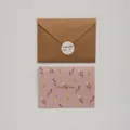 Biglietto d'auguri tulipano vintage con busta kraft e adesivo sigillante rotondo - Stile E - HK036 Serie Fiori in Fiore Biglietto