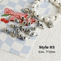 Silver teardrop pendants 7x12mm for DIY Y2K jewelry making with pearl bracelet demo - Style 03 Pear with Leaf